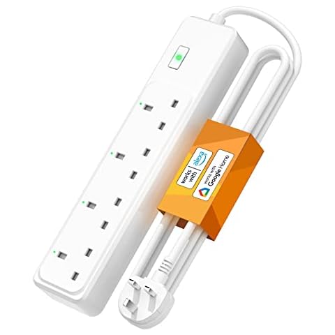 Refoss Smart Power Strip WiFi Plug - Smart Outlets Smart Extension Lead 1.8m with 4 AC Outlets Cover