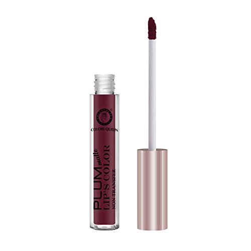 Image of Colors Queen Plum Matte Non Transfer, Water Proof, Liquid Lipstick (Cranberry) 7 ml