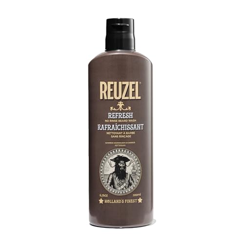 Reuzel Refresh No Rinse Beard Wash - Instantly Freshens Beard - Softens and Hydrates Beard - Emergency Shower in a Bottle - Freshens Beard and Keeps It Moisturized - Softens Coarse Hair - 200 ml