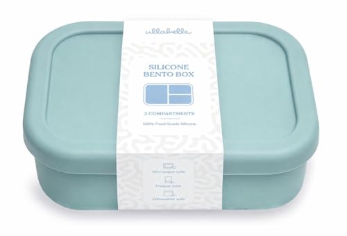 Image of Kids Bento Box - 3 Compartments, Leakproof Lunch Box, BPA-Free Snack Container, Divided Lunch Box for Toddlers & Kids, Dishwasher Safe, Easy to Clean (Blue)