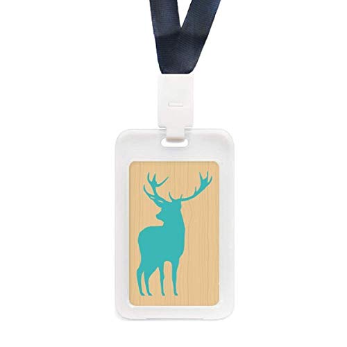 Étui de protection transparent bleu bois cerf carte d'identité crédit rigide
