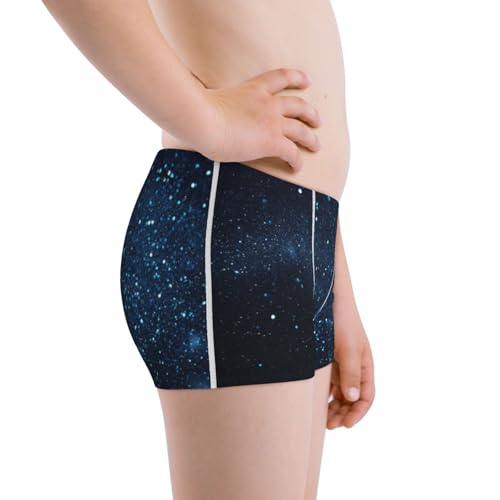 Boys' Cotton Boxer Brief Soft Underwear-Blue Glitter Retro2