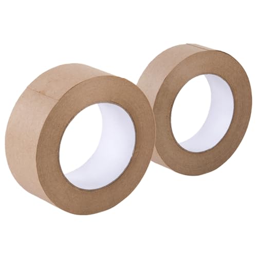 ELAYARD Cinta de Sellado para Cartón 4.8 CM de Papel Kraft, 2 Rollos, Autoadhesiva Húmeda, Cinta de Embalaje para Uso en Envíos y Almacenamiento