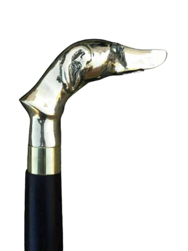 Brass Dog Head Handle Walking Cane for Adults, Unique Vintage Look Decorative Gentleman Walking Sticks and Canes, Antique Handmade Classic Walking Stick by Luxury Handicraft