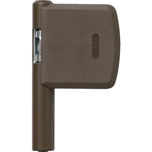 ABUS Scharnierseitensicherung FAS101 - Fenster-Zusatzschloss für die Scharnierseite - ABUS-Sicherheitslevel 10 - 24487 - Braun