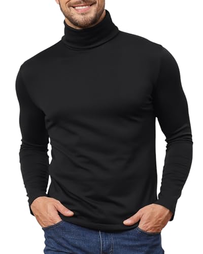 Men's Turtle Roll Neck Pullover Warm Basic Tops Knitted Sweater Casual Tee Slim Fit