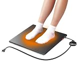 Under Desk Heated Foot Warmer Mat, Desk Heating Pad for Office/Home, Dual-Side Warmth, Foot Pedal On/Off, 70W Energy-Saving, Splashproof Office Heating Pad