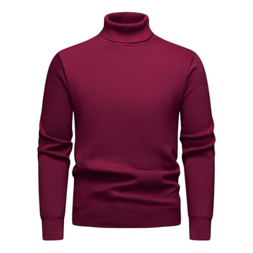 Men's Pullover Sweaters High Collar Slim Fit Long Sleeve Casual Solid Color Knit Sweater Tops2