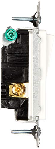 Leviton 5603-2W 15 Amp, 120/277V, Decora Rocker 3-Way Ac Quiet Switch, Residential Grade, Grounding, 10 Pack, White #TOP3