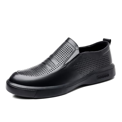 Slip-On Men's Breathable Leather Oxfords Shoes Business Casual Formal Shoes Office Work Low Top Dress Shoes Formal Wedding Shoes