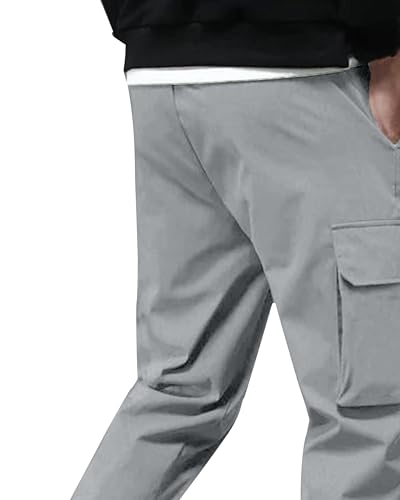 Image of JUGULAR Men's Regular Fit low Rise Cotton Solid Stylish Cargo Track Pants
