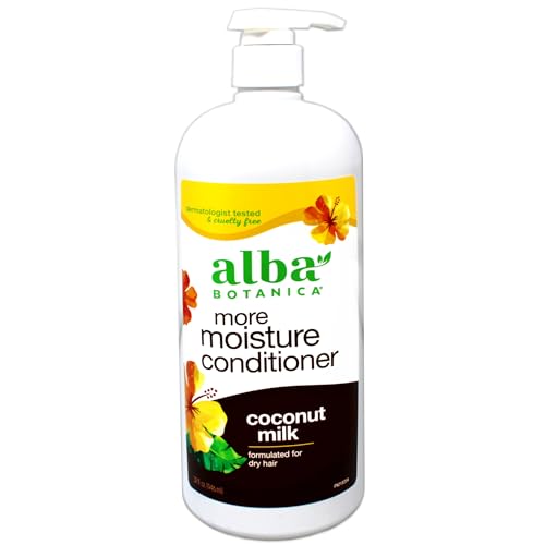 Alba Botanica More Moisture Conditioner for Dry Hair, Coconut Milk, 32 FL OZ image 5