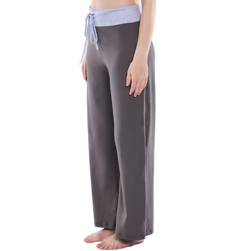 Image of NEWCOSPLAY Women's Comfy Pajama Pants Casual Drawstring Palazzo Lounge Wide Leg Pants