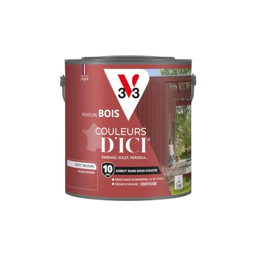 V33 Peinture Bois Couleurs d'ICI - Rouge intense - 2L