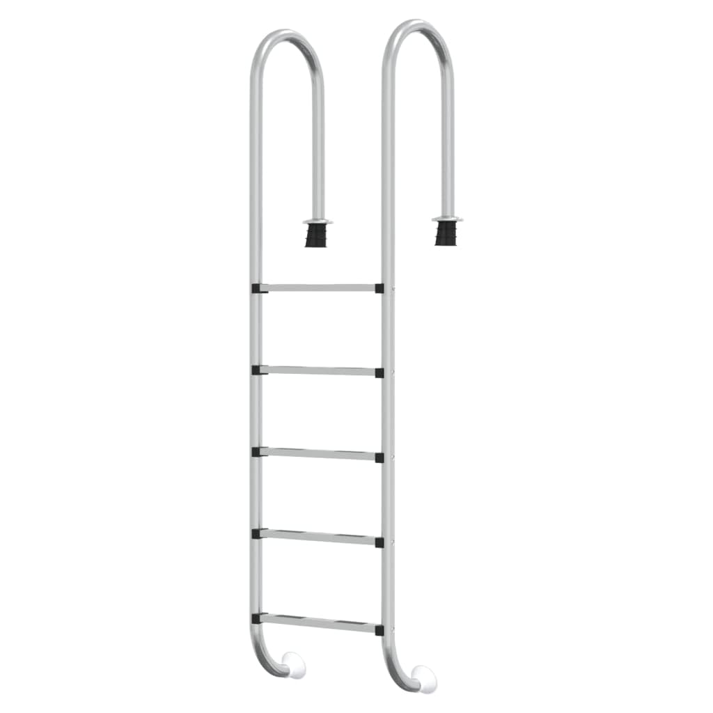 Escalera de piscina de acero inoxidable 304, 54 x 38 x 211 cm, con 5 peldaños antideslizantes, pasamanos y soporte, escalera de piscina para piscinas empotradas, escaleras de piscina como ayuda de