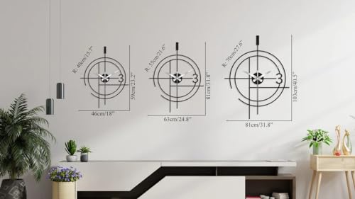 Image of Designer Metal Wall Clock for Living Room | Antique Stylish Fancy Decorative Big Size Wall Watch for Bedroom, Office, Kitchen, Dining, Hall and Decor (Black(ST-8), 40CM)