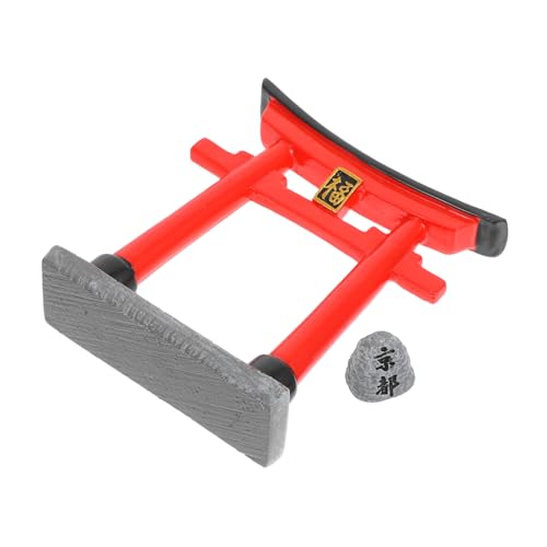 Cabilock Mini Puerta Torii Japonesa para Jardín, Micro Paisaje, Decoración De Pequeña, Ornamento Torii De Resina, 1 Juego
