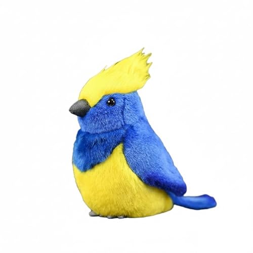 Wyvix Peluche Realista de carbonero sultán: Suave Adorno Azul y Dije for Bolso, 15 cm