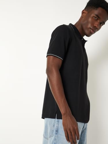 Image of Max Men's Polycotton Half Sleeves Regular Fit Solid Polo T-Shirt