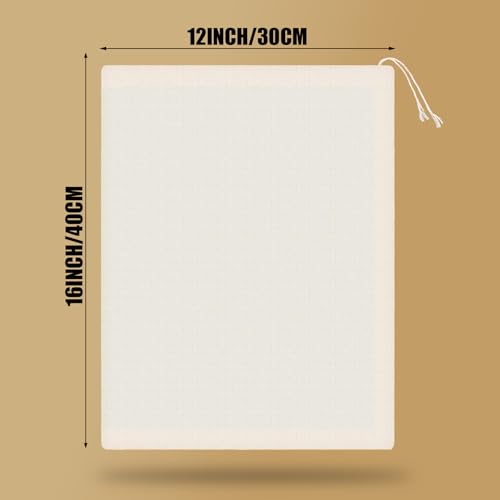 Pangda 15 Pcs Muslin Bags 12 x 16 Inch Cloth Bags Bulk with Drawstring Large Storage Cotton Reusable Grocery Sacks DIY Craft Sachet Bag for Grains Bread Party Wedding Home Storage