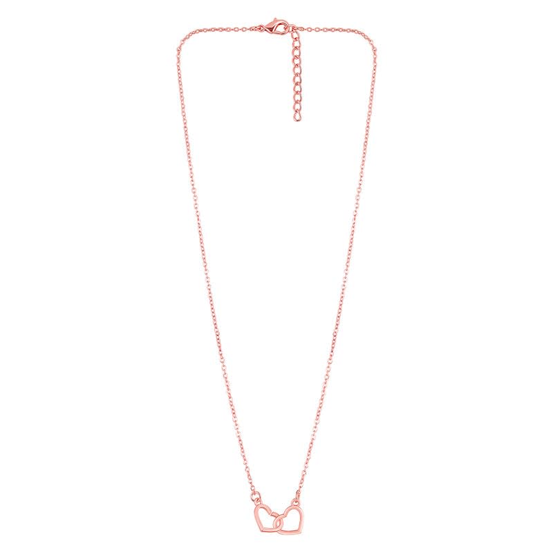 Image of Mahi Dual Heart Link Pendant Necklace for Women (PAPS1101897PR)