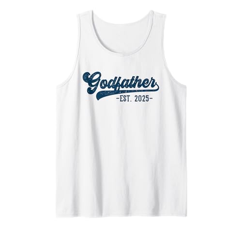 Hombre Godfather Est 2025 Godfather To Be Gifts New God Dad Camiseta sin Mangas