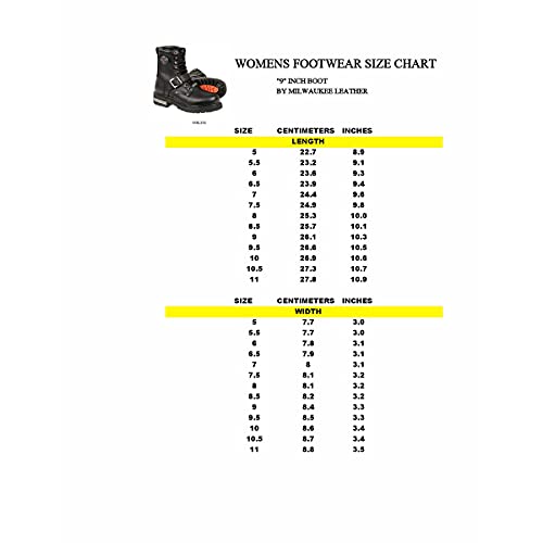 Milwaukee Leather MBL201 Bota feminina de couro preto com cadarço e fivelas - 42