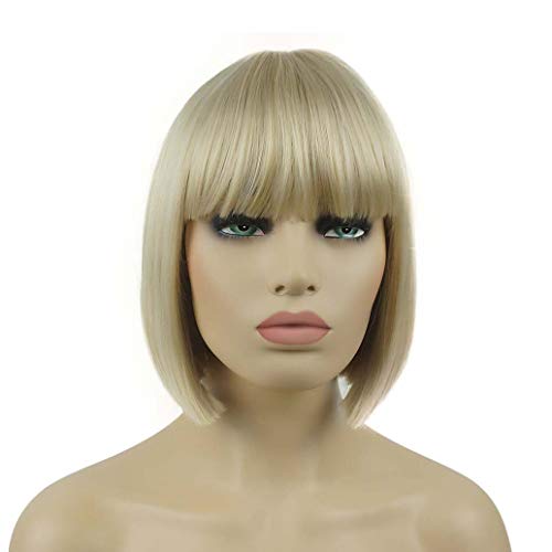 Lydell 8" Straight Short Bob Hair Flat Bangs Cute Central