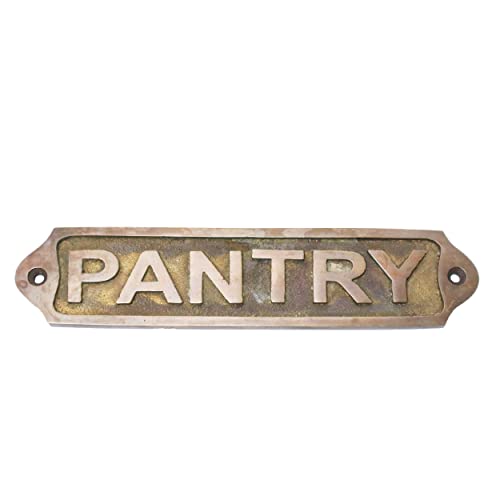 Sam Star Brass Metal Door Sign Plaques| Antique Finish| Easy Diy Installation Plaques| Best Home Decor Plaques| Plaques For Gents, Ladies, Office, Laundry, Restroom, Push, Pull, Parking (Pantry) #TOP1