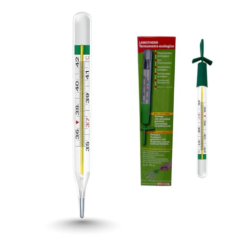 LAMONEA - Lamotherm - Termómetro ecológico de galio para fiebre, certificado CE - de alta precisión, medidor de temperatura corporal sin mercurio, desinfectable, para adultos y niños - CR.W00