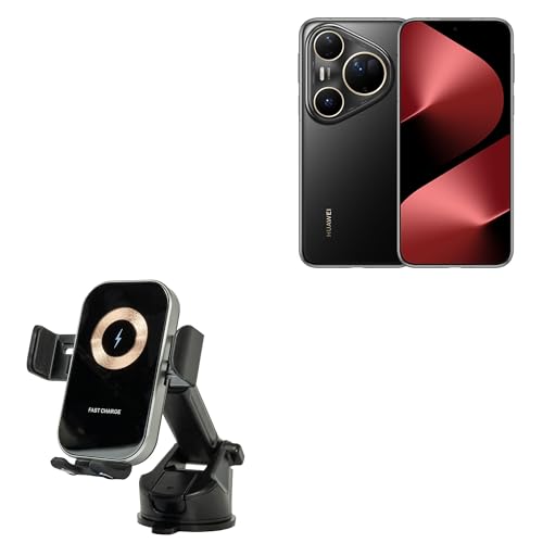BoxWave Car Charger Compatible with Huawei Pura 80 Ultra - Wireless Charging Auto Mount (15W), Qi Wireless Car Charger Stand Mount Air Vent - Black