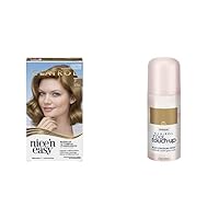 Clairol Hair Colour Bundle: Clairol Nice'N Easy 7 Natural Dark Blonde + Root Touch Up Root Concealing Spray - Dark Blonde, For Blonde Hair