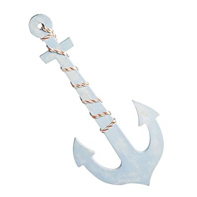 ARTISENIA Handcrafted 18 Inches Rustic Nautical Wooden Anchor with Rope Crosses Wall Art Decor,Hanging Wood Crossbar…