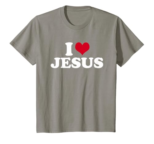 I Love Jesus I Heart Jesus T-Shirt, Youth, Slate Grey, 4T