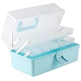 Craft Organizers and Storage Three Layer Sewing Box, 13 Inch Multipurpose Plastic Art Supply Storage