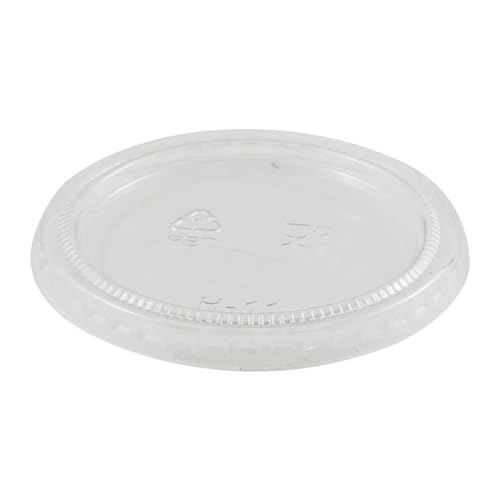 QNP Supplies [2500 Count] Clear Plastic Disposable Portion Lids Only, Fits 3.25/4/5.5oz Recyclable, Sauce, Samples, Jello, Souffle Cup Lids.