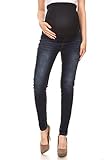 Women's Maternity Pull-On Stretchy Skinny Denim Jeggings Dark Blue Large