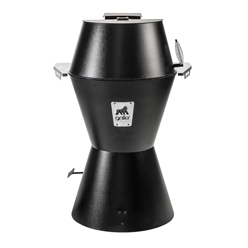 GRILLA OG Alpha Connect Pellet Grill Smoker with Round Design and Sliding Lid, Heavy-Duty Stainless Steel Construction, 488 Square Inches of Cooking Space for Smoking, Outdoor Grilling, Cooking