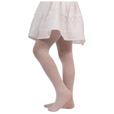 CALZITALY Girls Floral Lace Tights - 40 DEN Cover