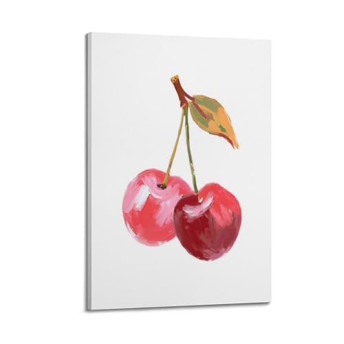 Impression sur toile de cerises JIDUHON avec cadre de décoration murale moderne 20x30 cm