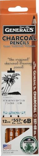 General Charcoal Pencil 557-6B Box of 12