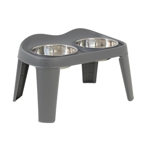 YAKINO 犬用食器 ペット用給餌ステーション ステンレス製ボウル 食器 給餌ステーション 高さ調節可能 給餌 犬 フードテーブル こぼれ防止 大容量 フードボウル スタンド ステンレス製 ライストレー 給餌トレー 中型犬・大型犬対応 折りたたみ式 組み