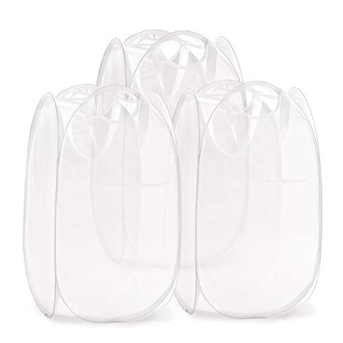 Mesh Pop Up Laundry Hamper With Durable Handles - Portable Collapsible Clothes Baskets For Dorm, Bathroom & Travel #TOP21