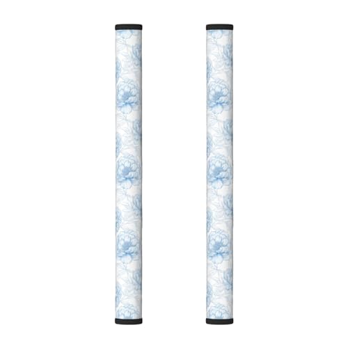 DADABULIU Refrigerator Handle Covers Flower Pastel Blue Floral 2 Pack Fridge Door Handle Cover, Kitchen Appliance Handle Protector for Dishwasher, Oven, Microwave, Fits 3.5 to 4.3 Inch Circumference