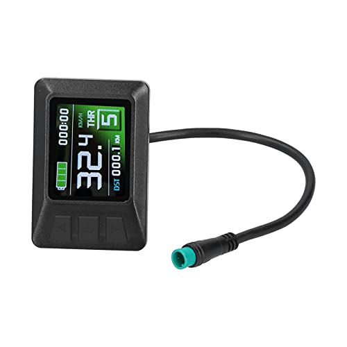 plplaaoo KT LCD7C Pantalla de Bicicleta eléctrica LCD7 Indicador de la batería Panel de Color del Instrumento con Conector Impermeable para Kunteng Controller Negro 110G