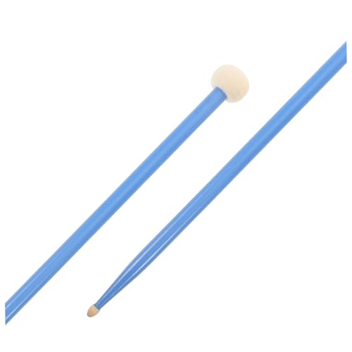 1 par de baquetas dobles para tambor con puntas de fieltro para percusión, de madera de arce, color azul versátil miniatura 3