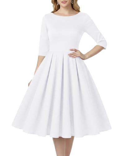 Image of MINTLIMIT Women's 1950s Retro Vintage Cocktail Party 3 /4 Sleeve Swing Dress
