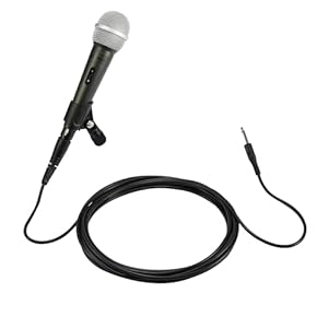 Amazon Basics Microphone for Singing, Speaking, Wired, Dynamic, XLR, Cardioid, Black/Silver