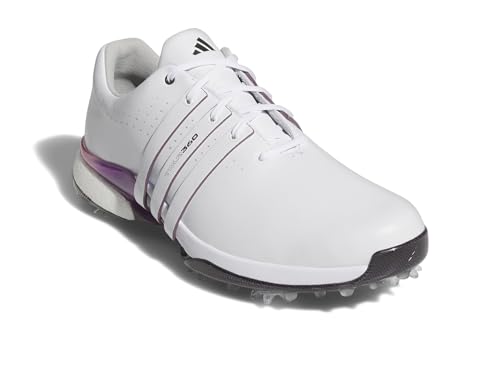 adidas Men's Tour360 24 Golf Shoes, Footwear White/Shadow Fig/Auro Black, 8.5