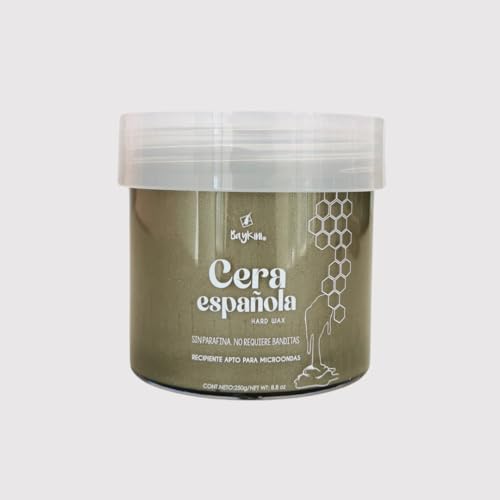 Baykini Tarro de cera española depilatoria, color PLATA, piel sensible y vello gueso - 250 g